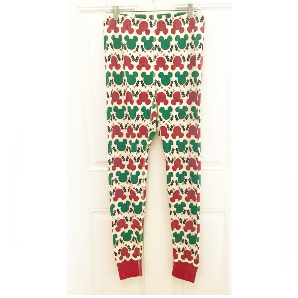 New HANNA ANDERSSON Disney Mickey Mouse Adult Holiday Long John Pajama Pants NWT - Picture 2 of 13